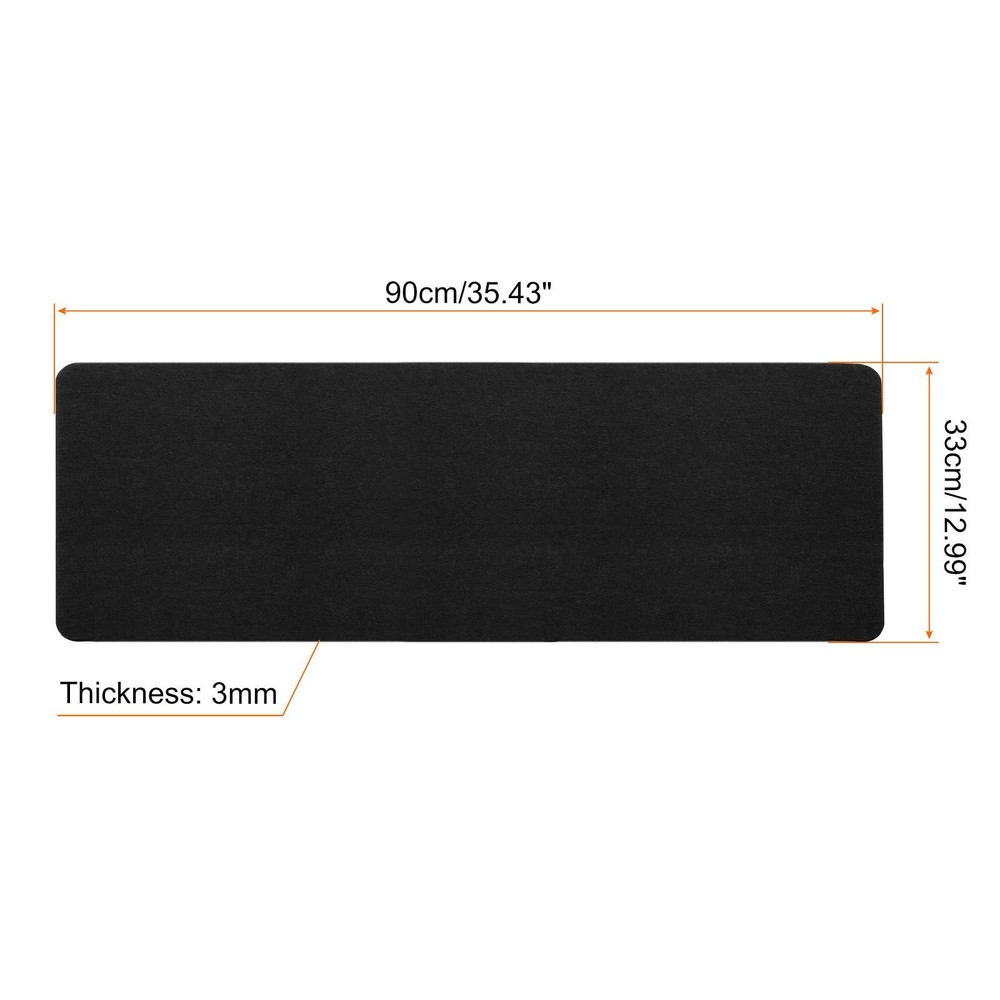 35"x13" Desk Mat Protector Felt Dual Side Mouse Pad Writing Mat Black