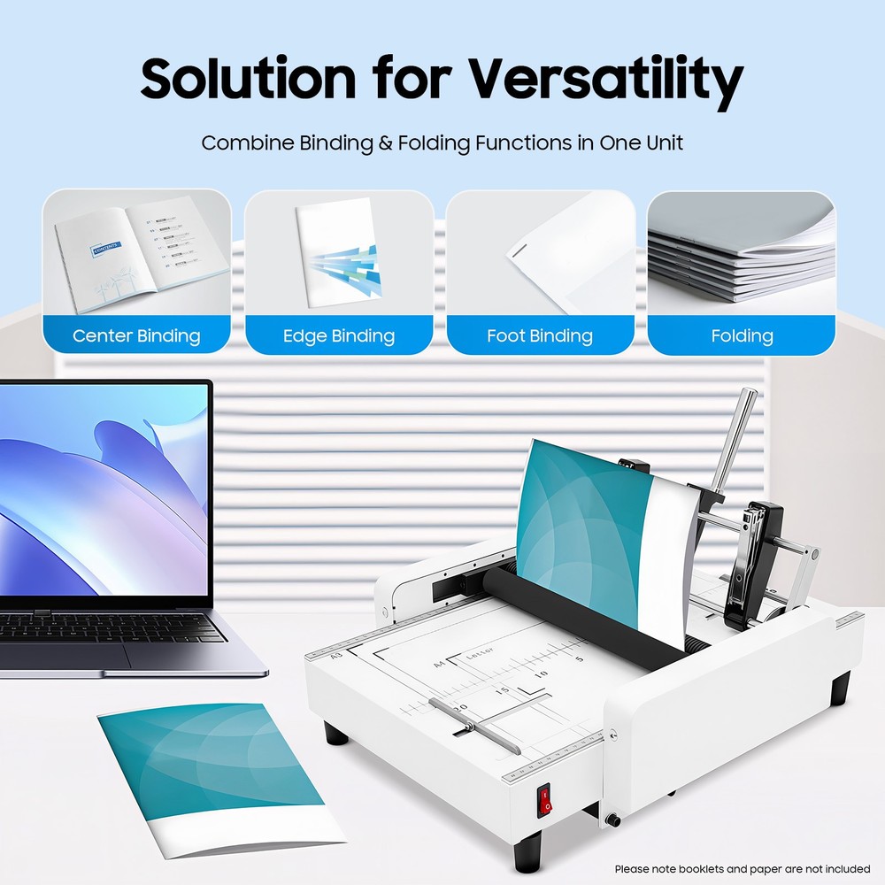 A3 Booklet Folding Binding Machine Paper Stapling Making Book Stapler Office 60W