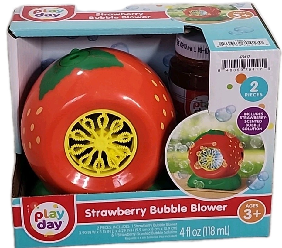 Strawberry Bubble Blower Includes Strawberry Scented Bubble Solution (PT3)