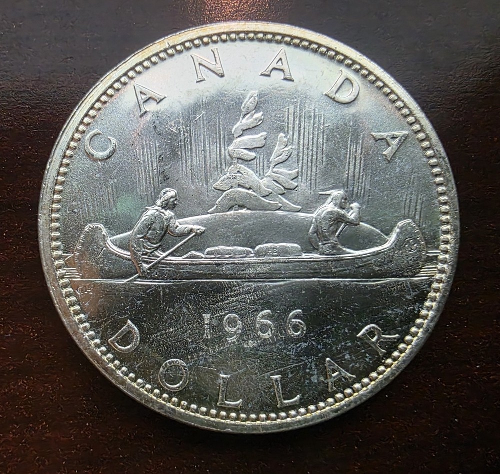 1966 CANADA SILVER DOLLAR COIN