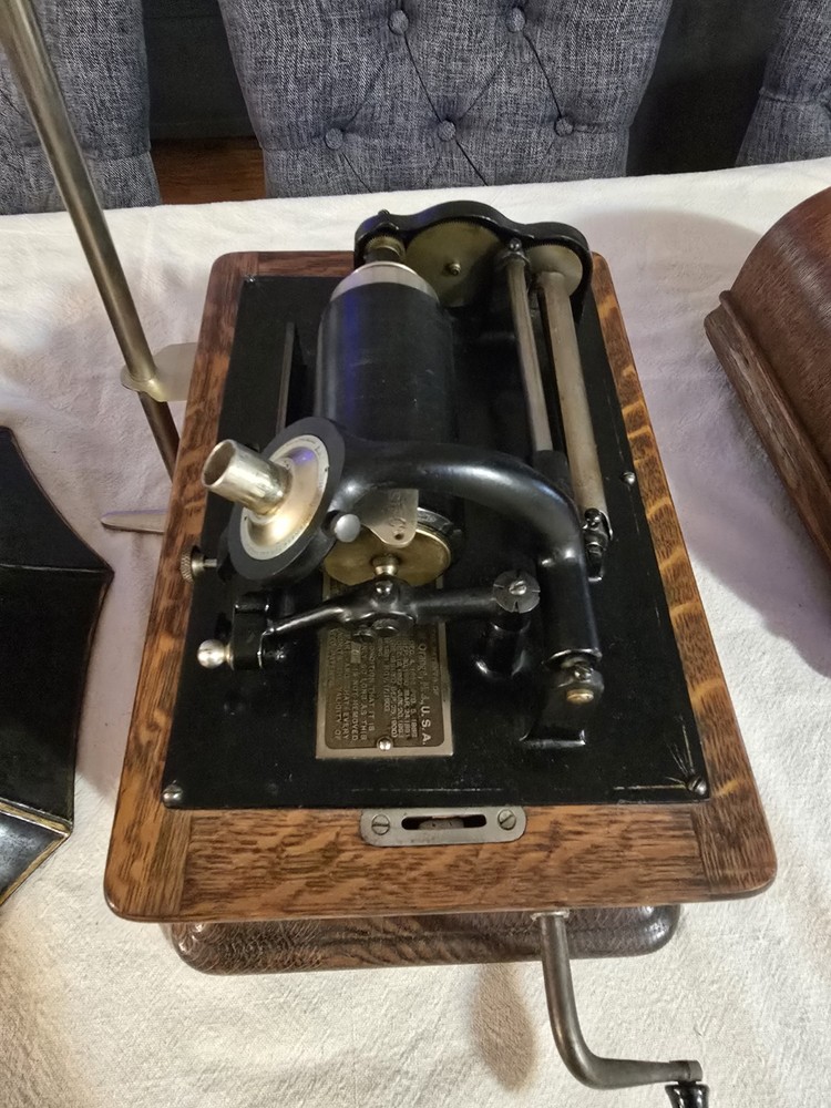 Edison Standard Phonograph w/ Horn + Extras