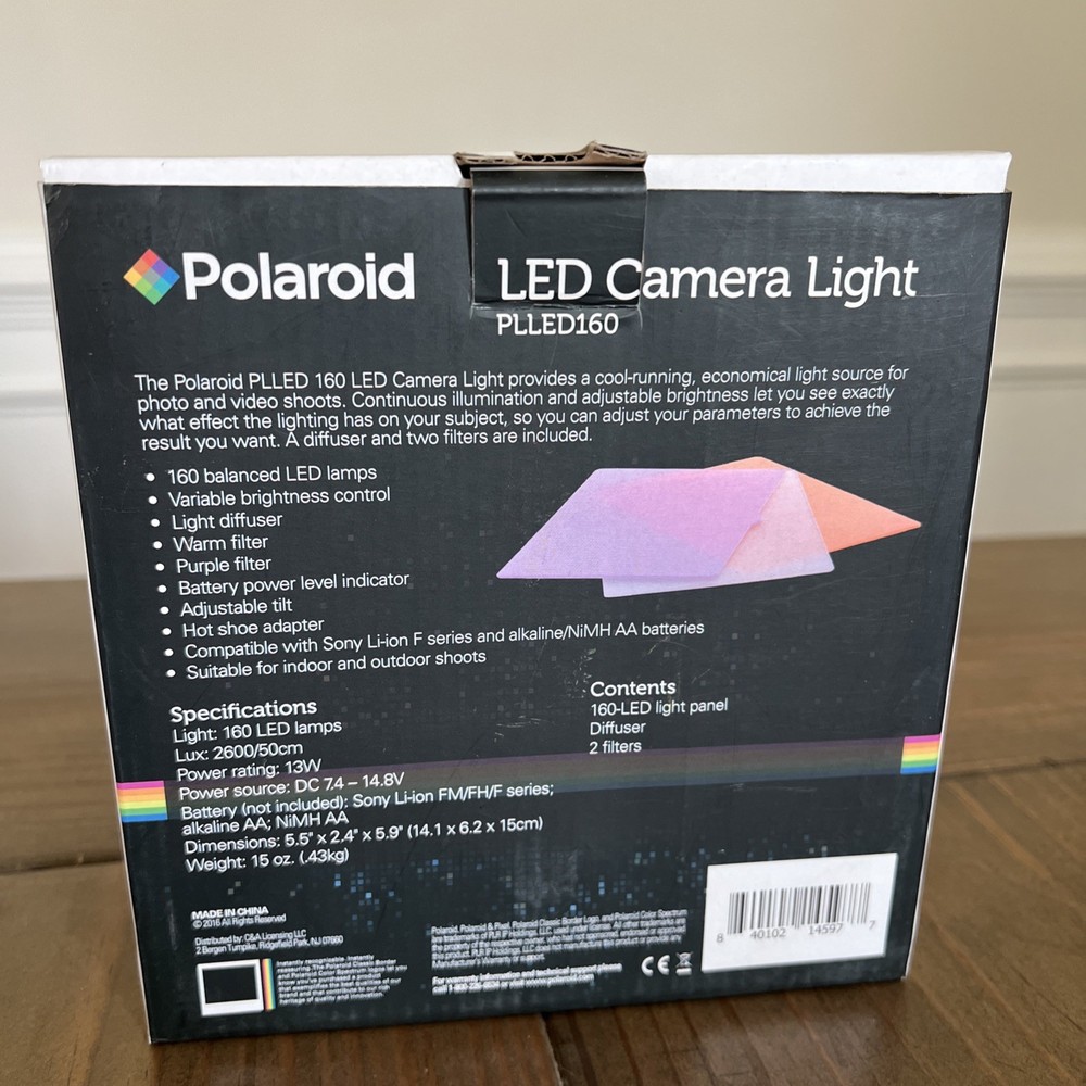 Polaroid LED Camera light PLLED160