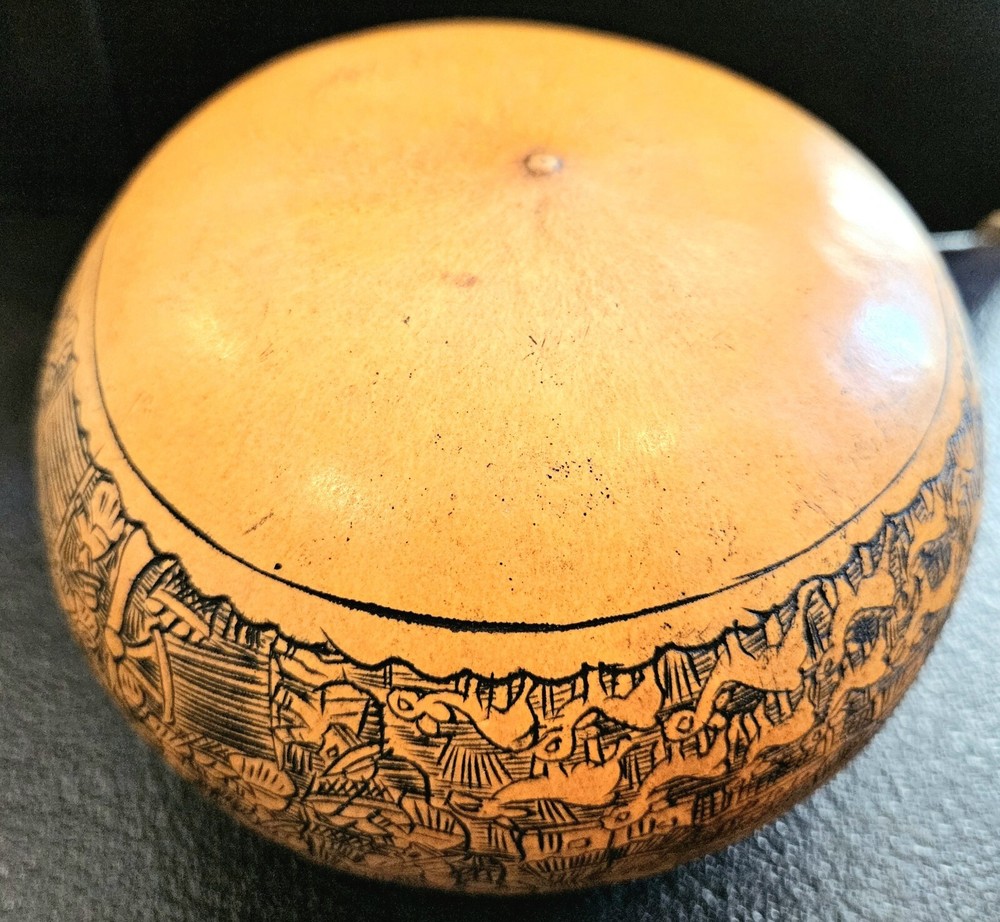 Hand Carved Amazon Storytelling Gourd