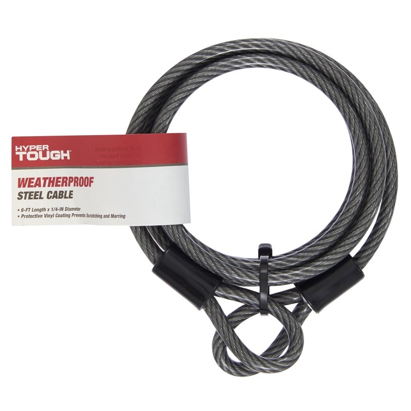 6ft Self-Coiling Steel Cable Lock Cut Resistant Security Bikes Toolboxes Gates