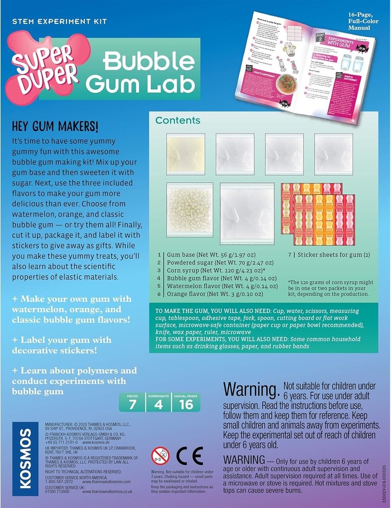 Interactive Bubble Gum Making Kit - Learn Science & Enjoy Yummy Flavors!