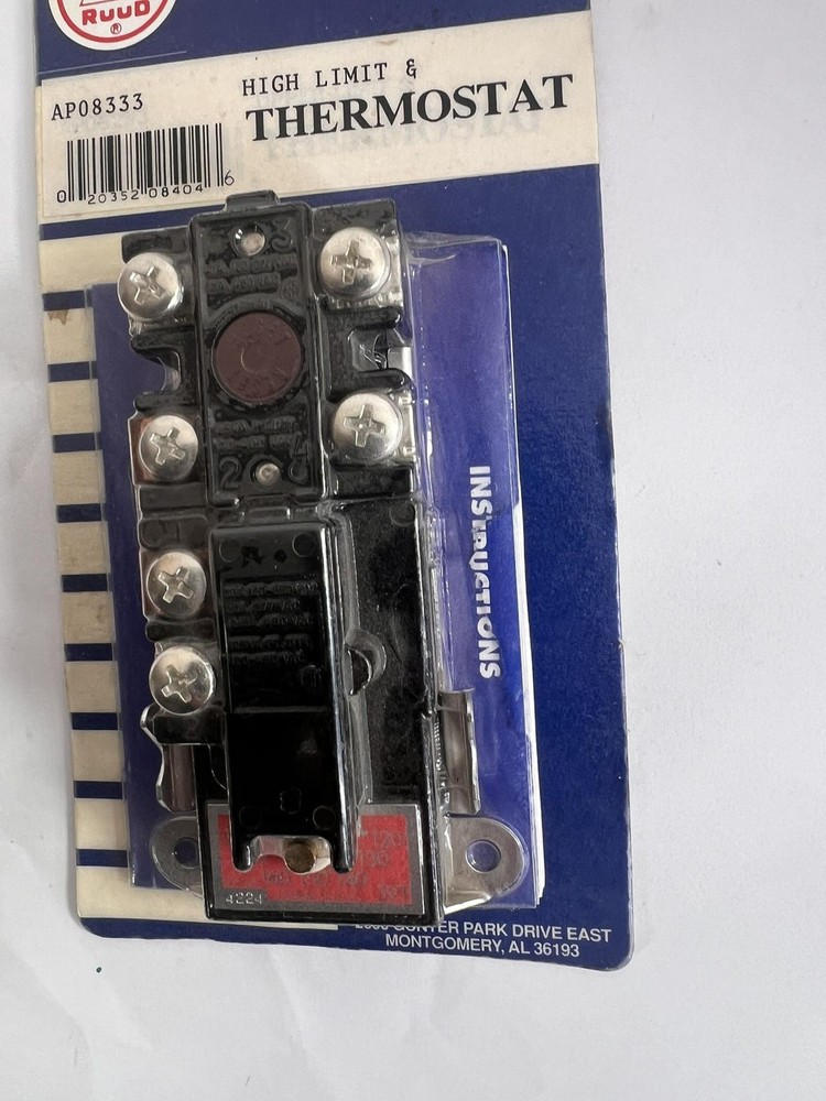 Ruud High Limit Thermostat AP08333 Water Heater Replacement Part New Sealed