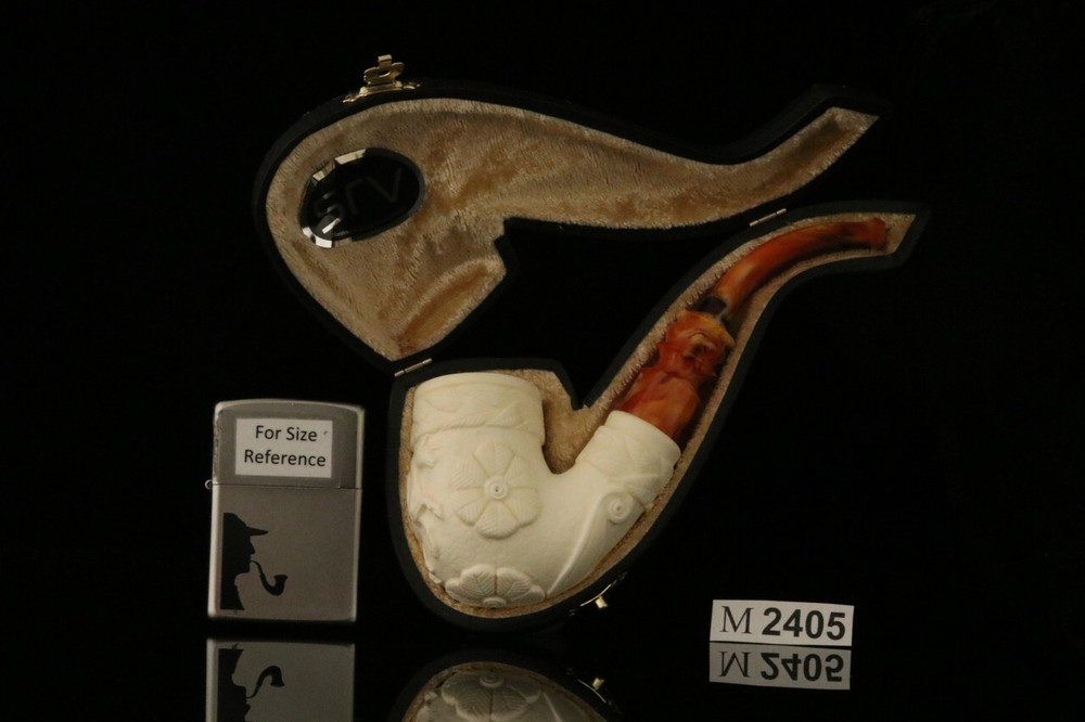 srv - Pegasus Block Meerschaum Pipe with custom case M2405