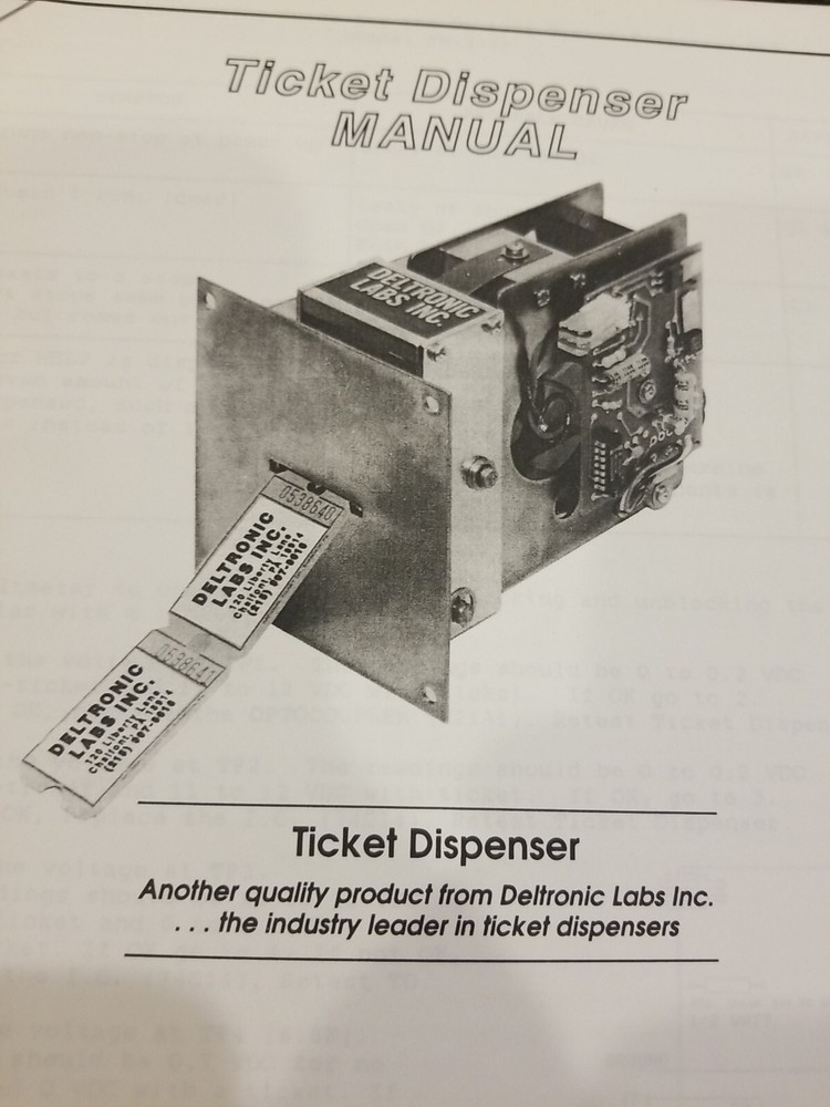 Deltronic ticket dispenser manual
