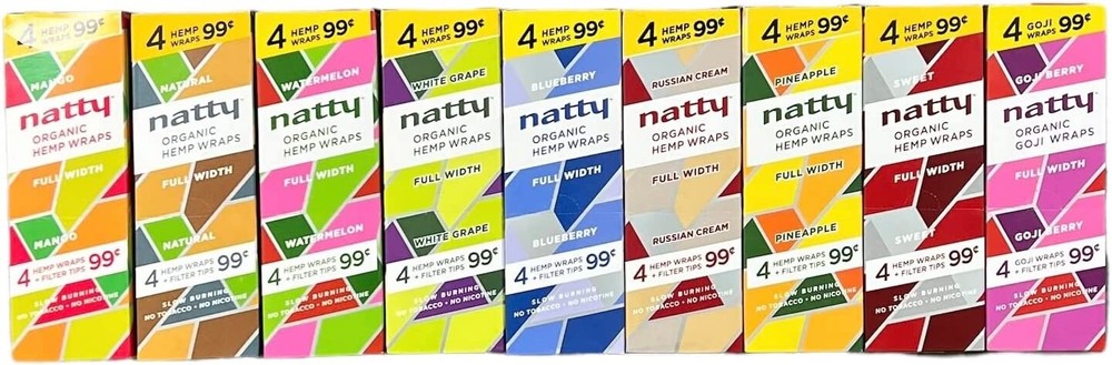 NATTY WRAPS ROLLING PAPER COMBO 10 PACK VARIETY (4 SHEETS PER PACK)