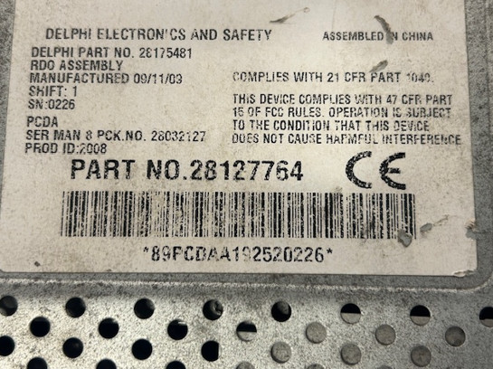 INTERNATIONAL 28127764 CD PLAYER