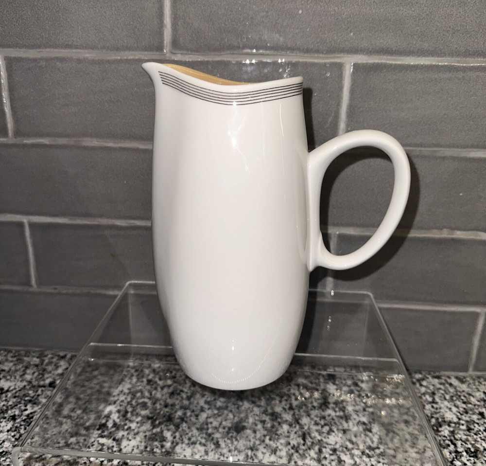 FRANCISCAN PITCHER, FAN TAN WHITESTONE