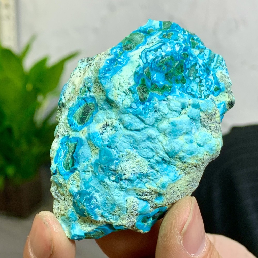 111G Natural Chrysocolla/Malachite transparent cluster rough mineral sample