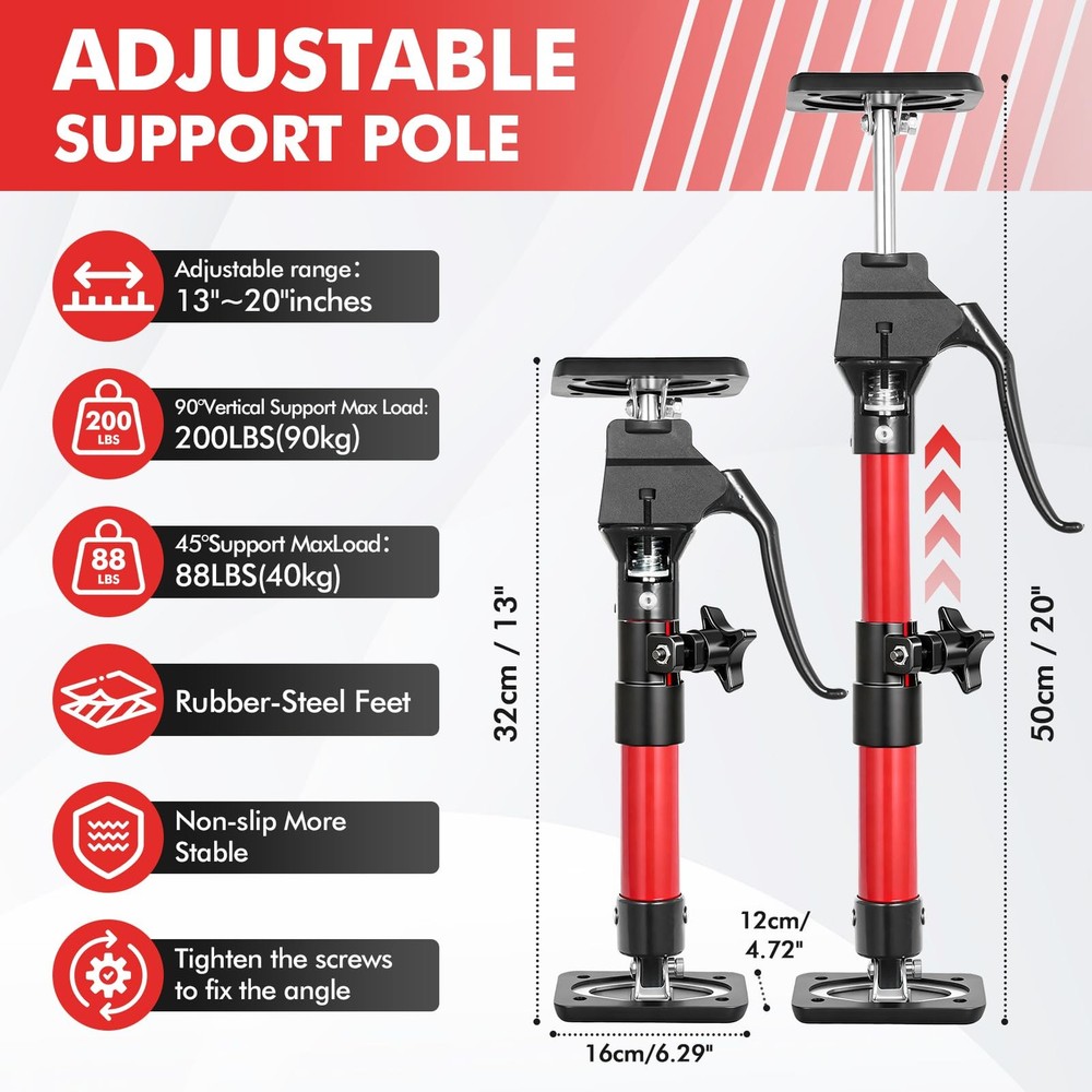 Cabinet Jack for Installing Cabinet,2 Pack Adjustable 3rd Hand Support Pole E...
