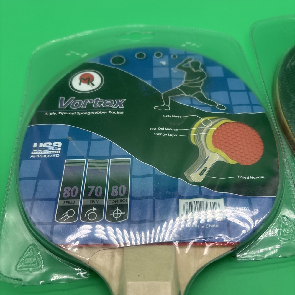 Vortex 5-ply, Pips-out Sponge rubber Racket