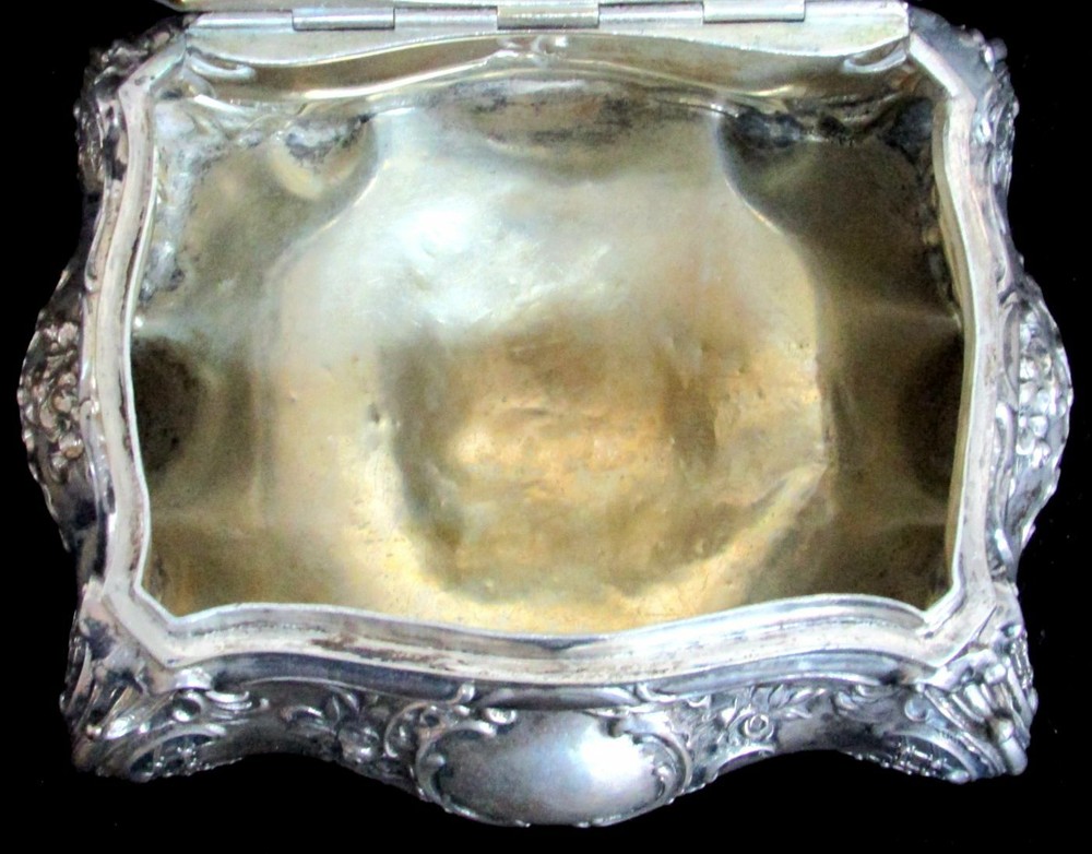 CIRCA 1880's GERMAN CONTINENTAL SILVER TEA CADDY 5 1/2" BOX