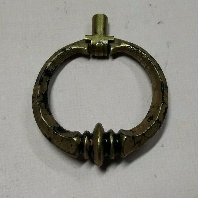 FURNITURE Hardware Drawer Ring Pull Backplate 2" Diameter Black and Gold