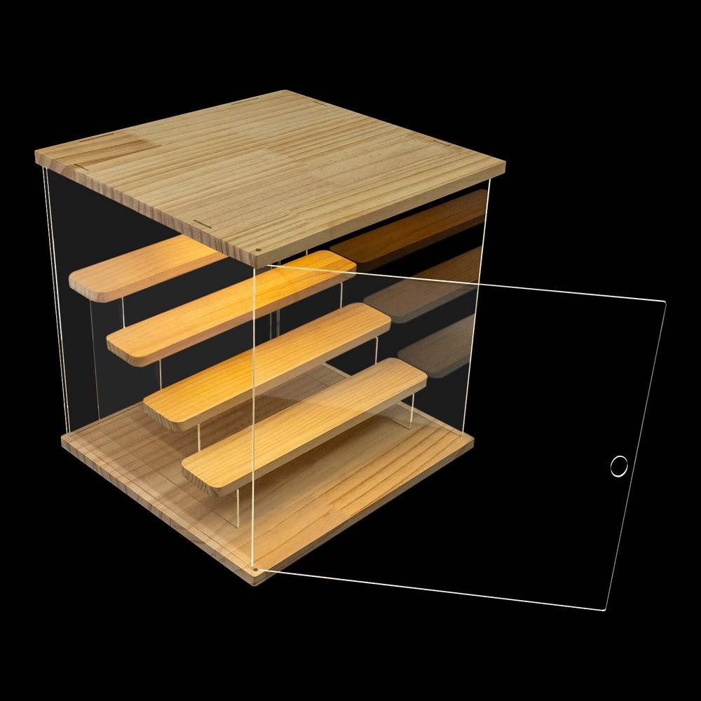5-tier Display Box Clear Acrylic Display Case w/ LED Warm Light+USB Cable Modern