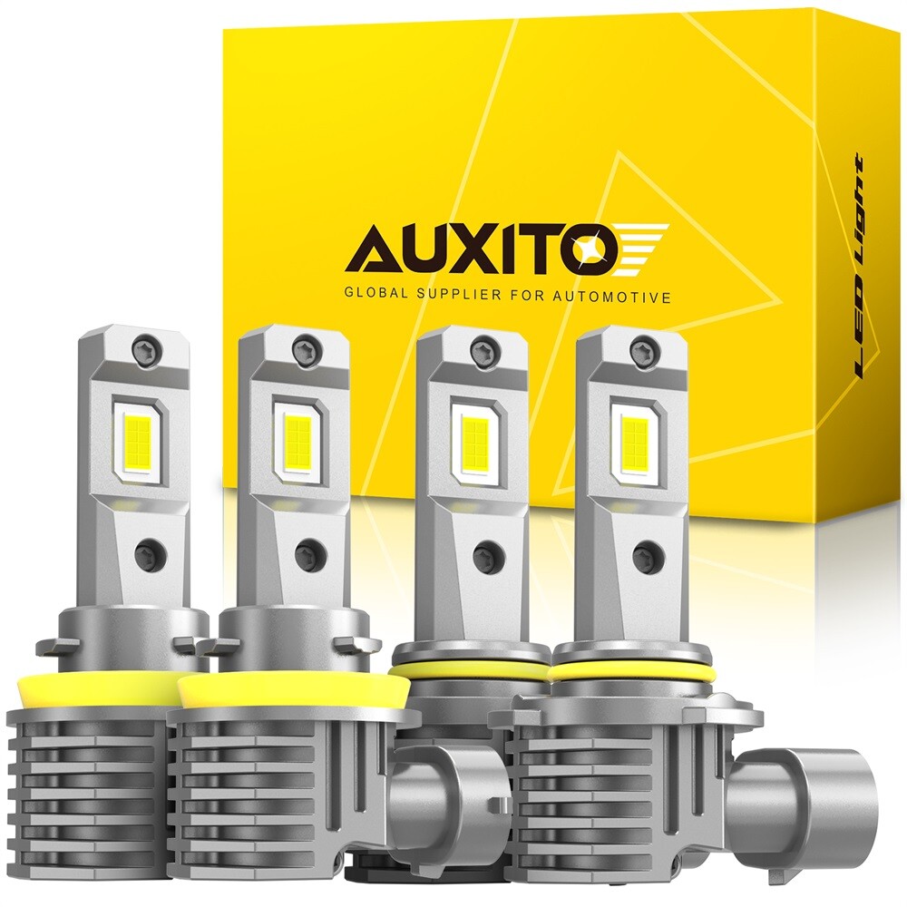 AUXITO Combo 4 9005 + H11 LED Headlight Kit Bulbs High Low Beam White 120000LM