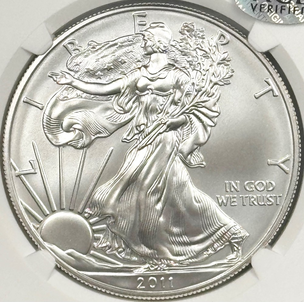 2011-W $1 BURNISHED SILVER EAGLE NGC MS70