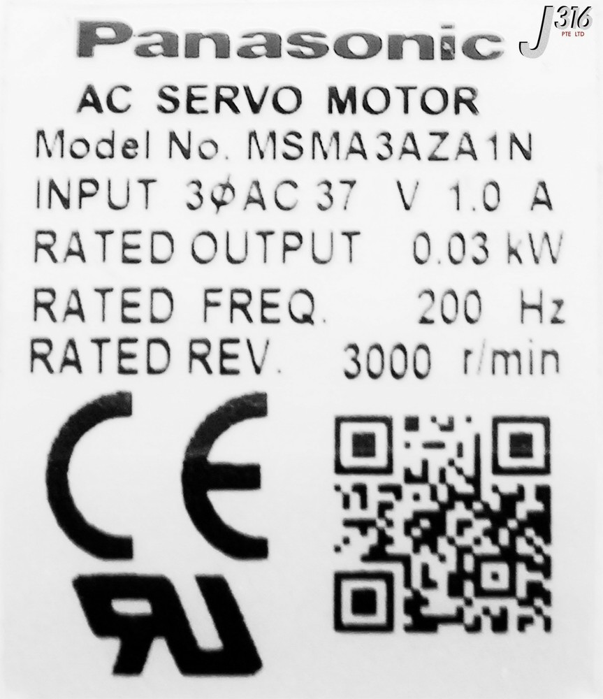 3990 PANASONIC AC SERVO MOTOR MSMA3AZA1N