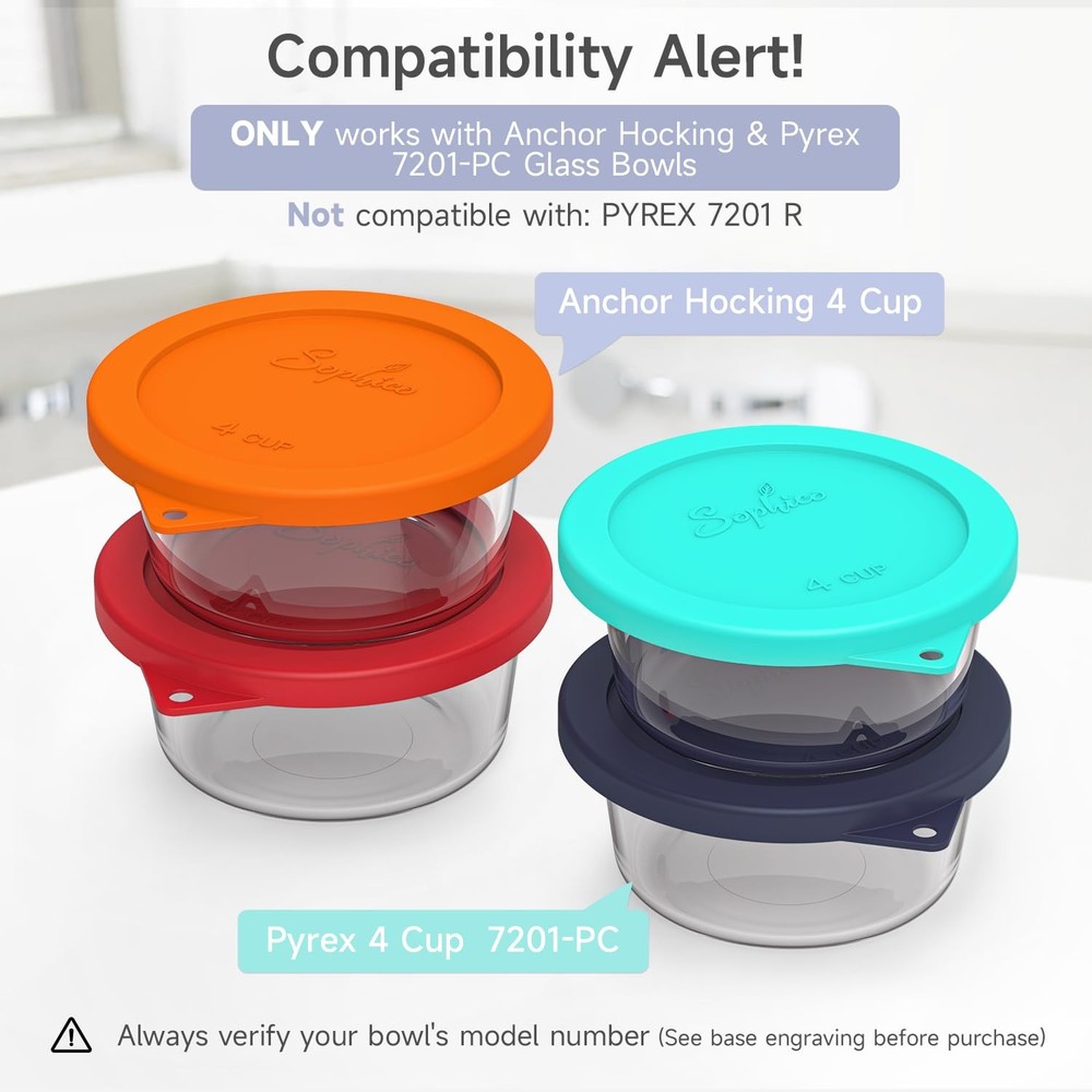 Sophico 4 Cup Round Silicone Storage Cover Lids Replacement navy blue-2 pack