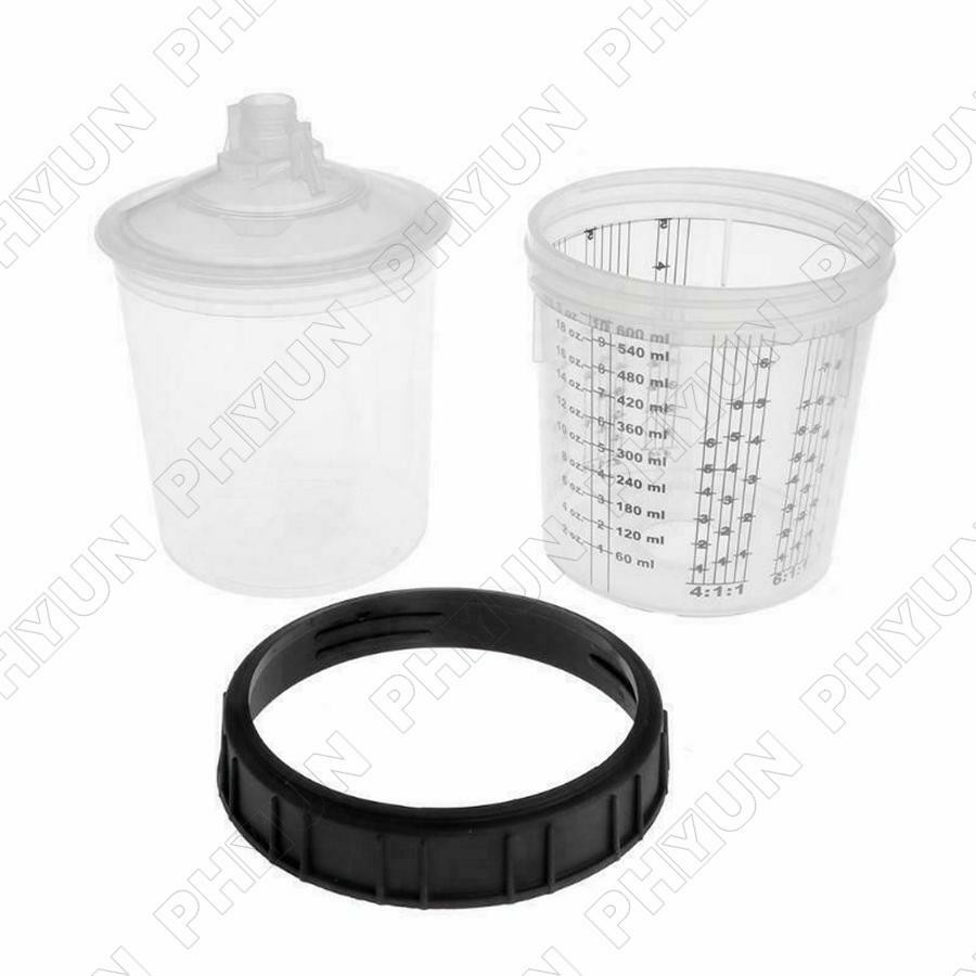 600ML Disposable Cup w/M16x2 External Thread Connector For Adapter Spray Gun