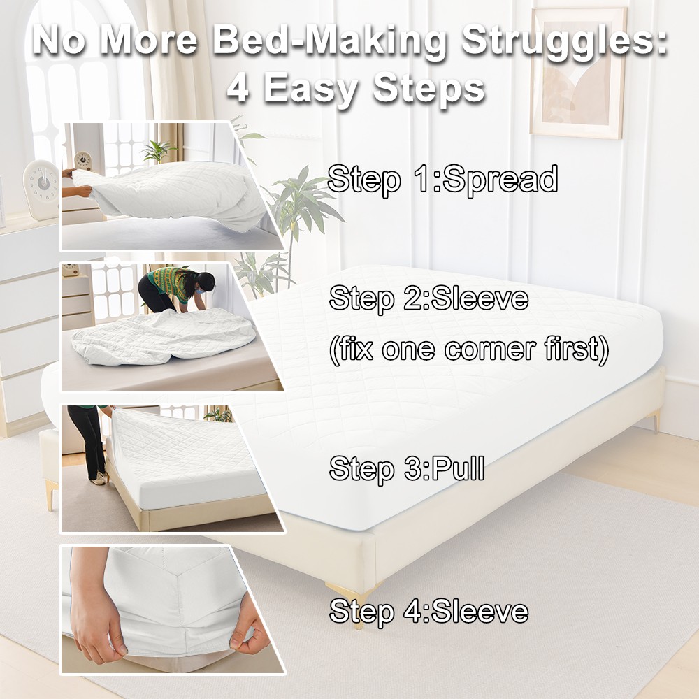 Diamond Grid Ultrasonic Waterproof Mattress Protector - Queen 60" X 80"
