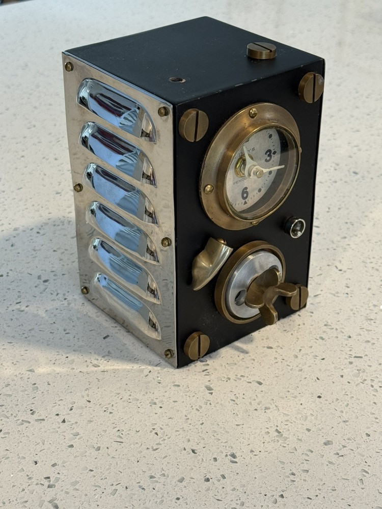 Vintage Pendulux TRANSMITTER TABLE CLOCK Steampunk Inspired INDUSTRIAL