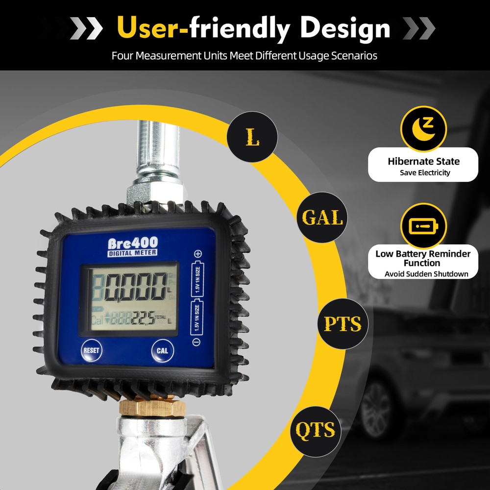 Digital Oil Transfer Gun with LCD Flow Meter, Adjustable Volume Control