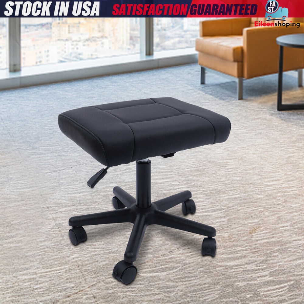 Office Foot Stool with Wheels, Height Adjustable Rolling Leg Rest Adjustable