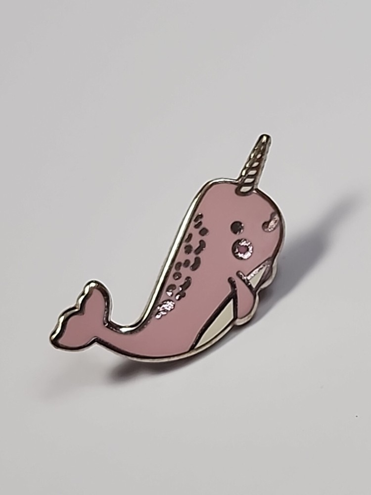 Pink Narwhal Lapel Pin Very Small Size