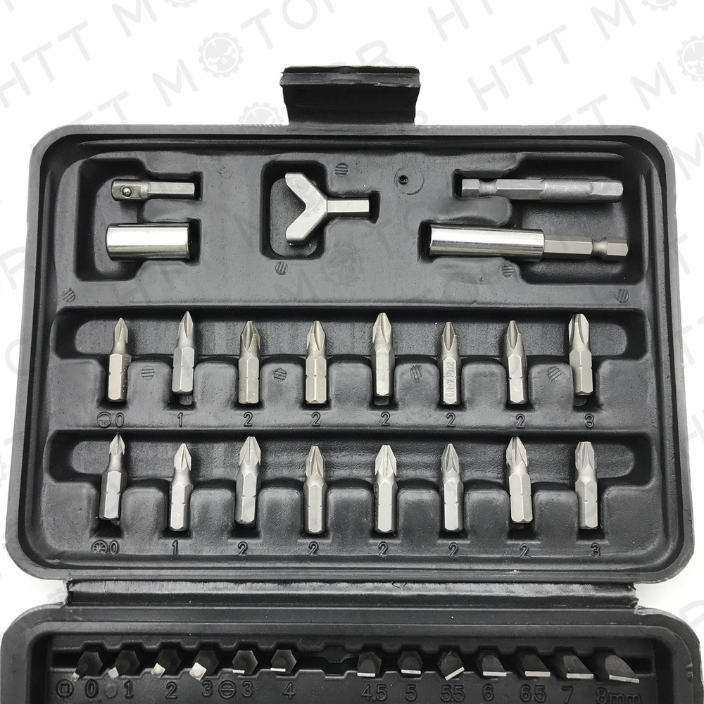 100Pcs 1/4" Torx Hex Torq Security Bit Set Tamper Proof Case Screwdrivers Bits