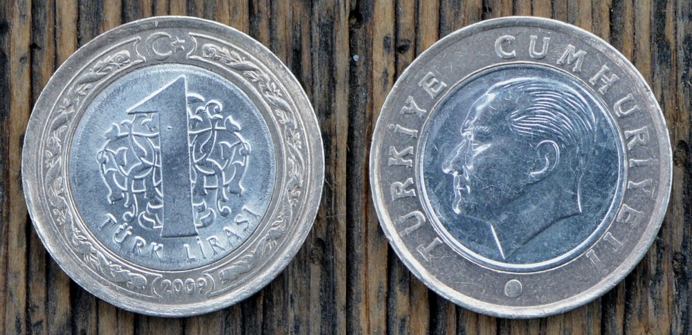 Turkey 1 Lira 2009 Coin MINT ERROR