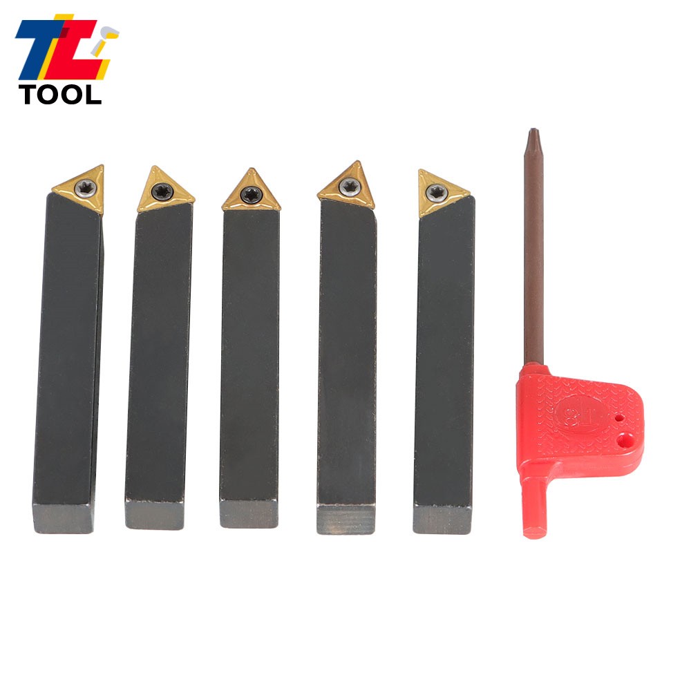 5-Pc 3/8" Lathe Indexable Carbide Insert &Turning Tooling Bit Holder Set