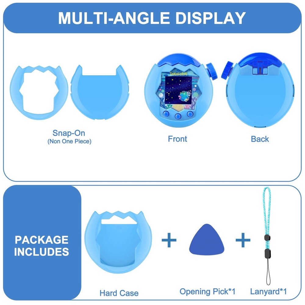 for Tamagotchi Paradise Case with Lanyard, Hard PC Solid Colour Protective Ca...