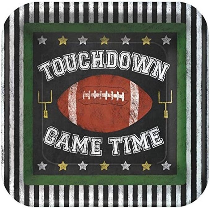 Amscan 12Piece 7" Game Time Square Plates, One Size, Multicolor