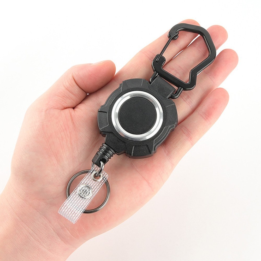 Practical Retractable Keychain with Multitool Carabiner and Secure Card Holding