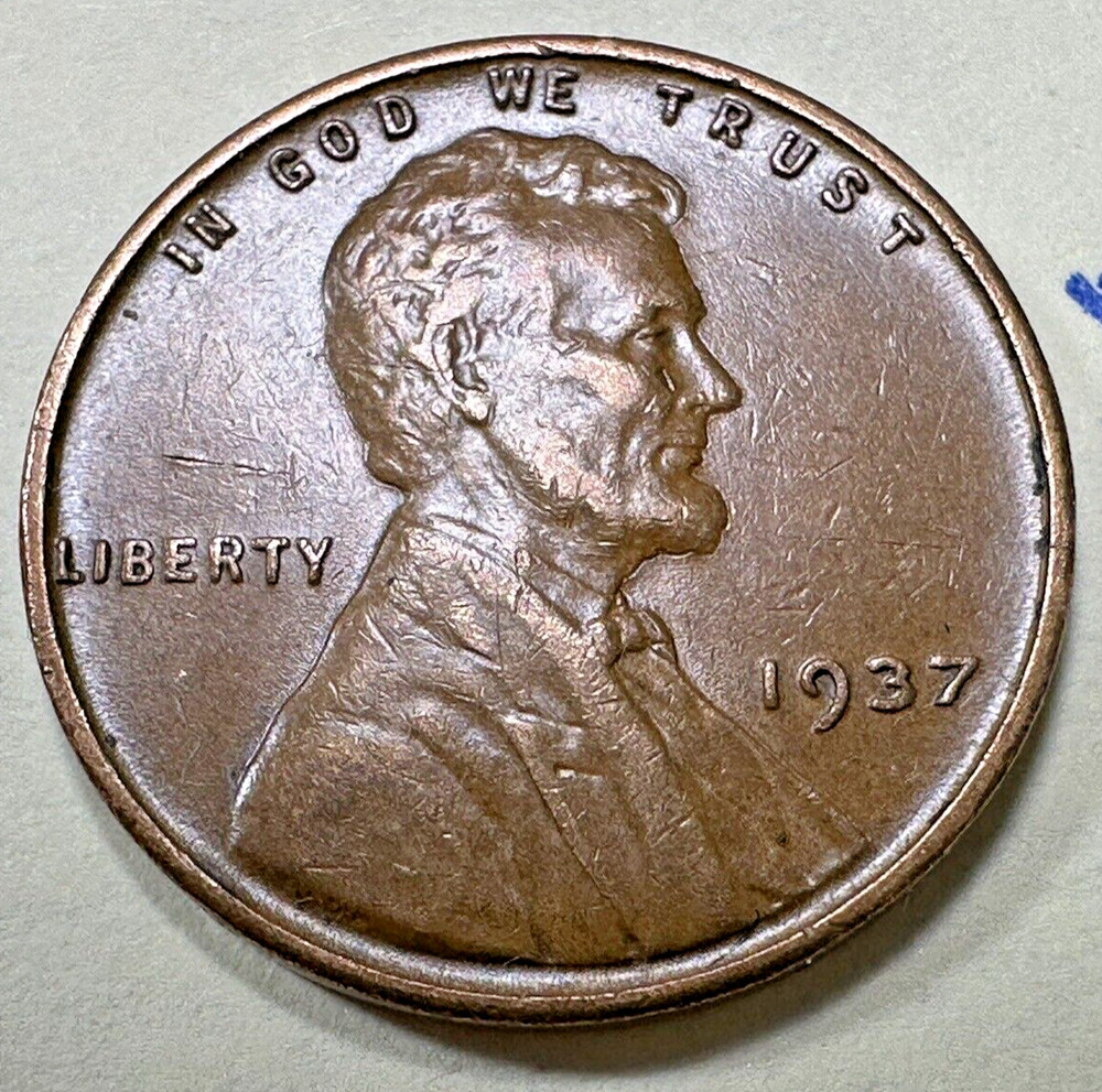 1937 1C Lincoln Cent WHEAT PENNY 5738N