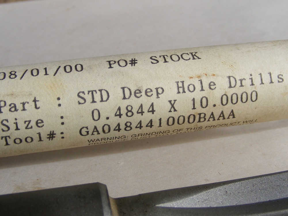 DME Drill Master Eldorado Gun Drill STD Deep Hole .4844 x 10" (HOU)