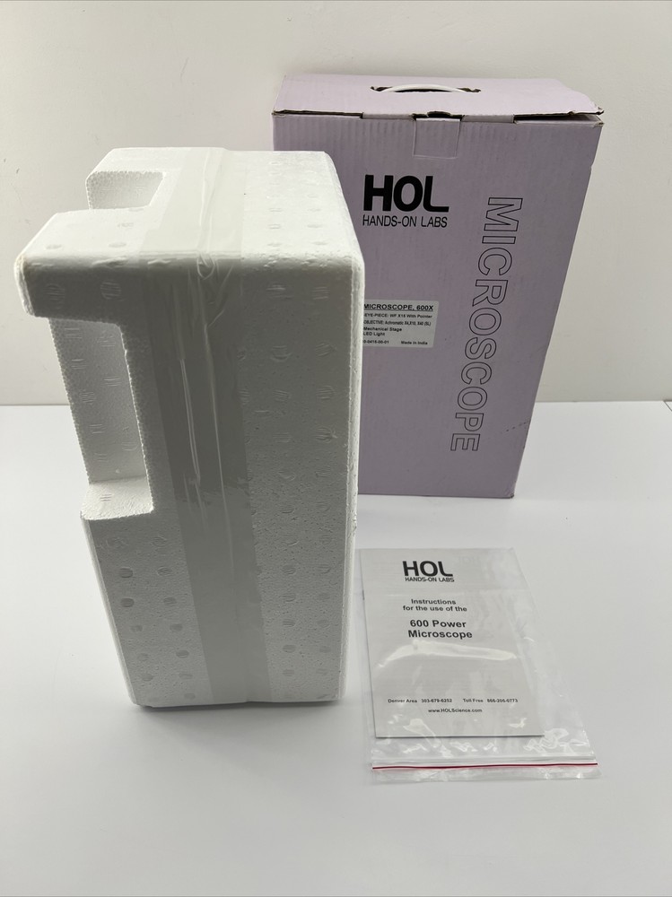 HOL Microscope 600X Stage LED Light Hands on Lab Science Microscope