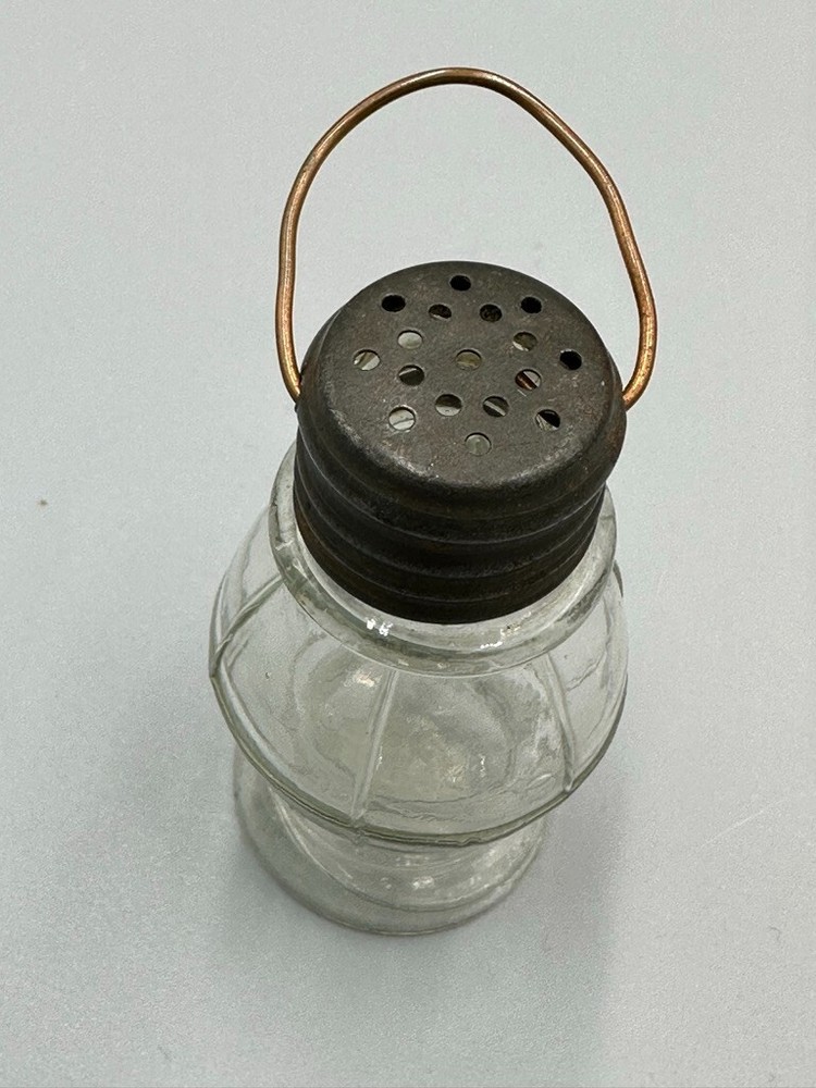 Antique LANTERN Figural Glass CANDY CONTAINER Shaker