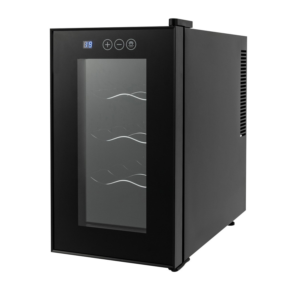8-Bottle Wine Cooler Compact Mini Fridge Smart Temp Control LED Blue Lighting