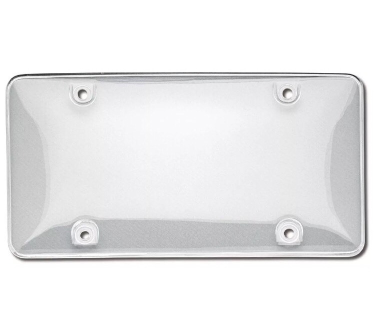 Sporty Clear Bubble License Plate Shield Cover Protector Security