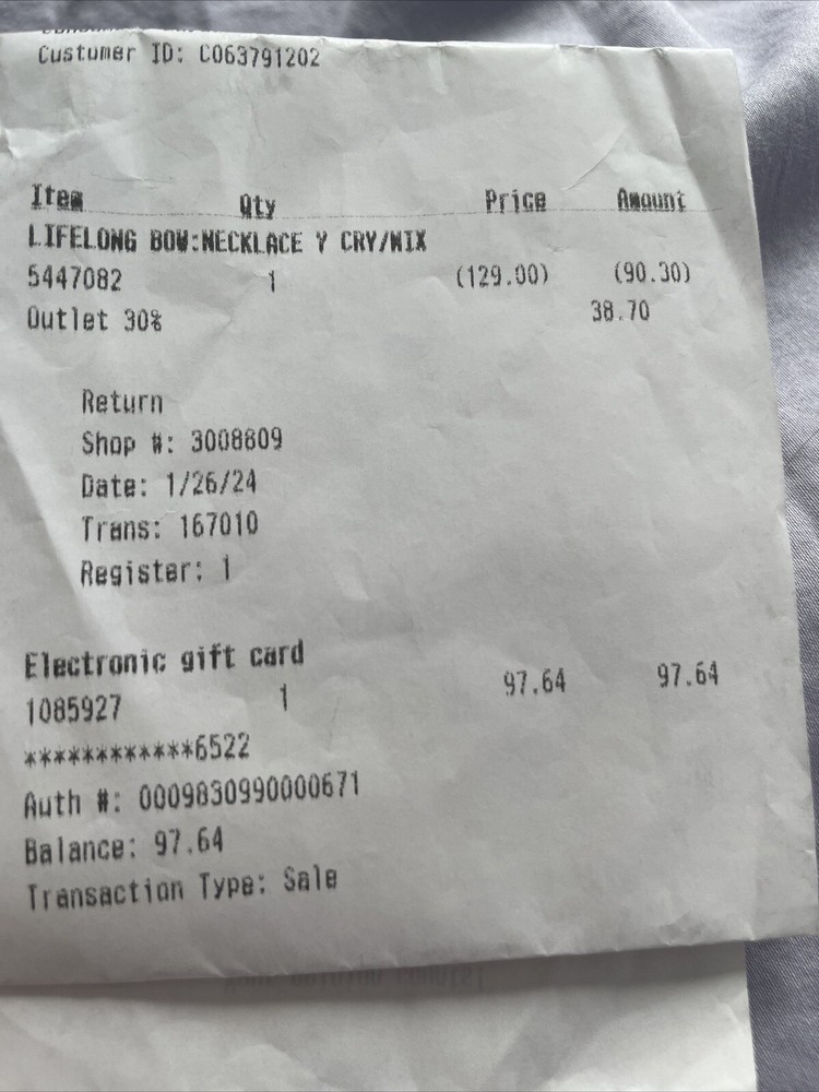 Swarovski $97.64 Gift Card