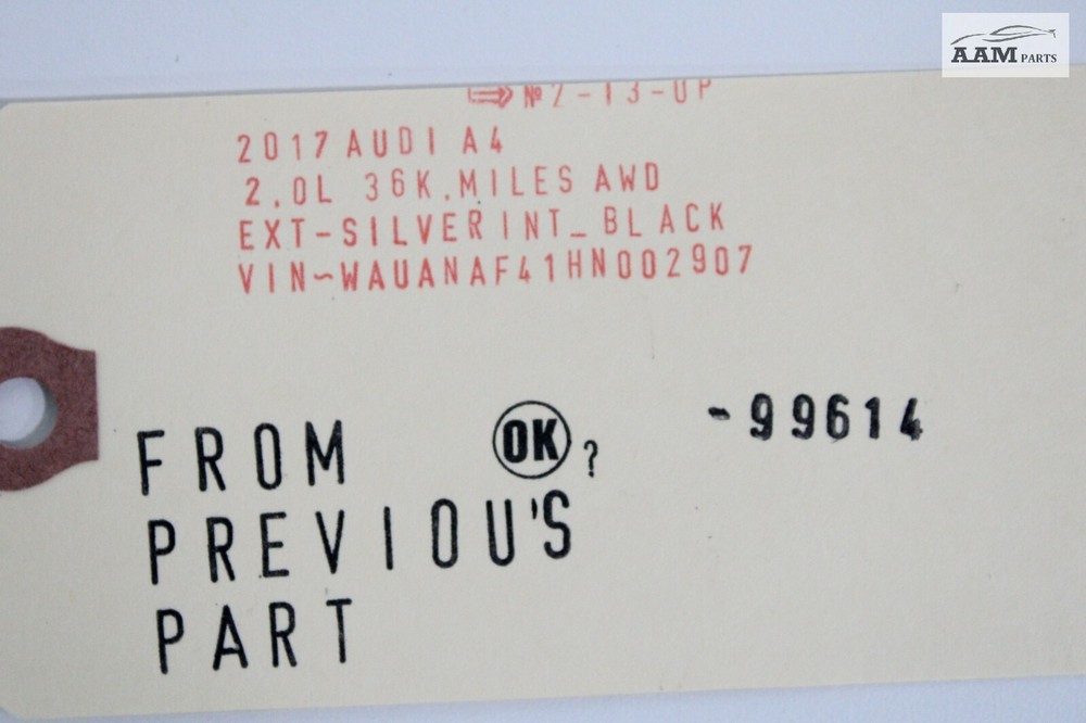 2017-2020 AUDI A4 FRONT LEFT SIDE ENGINE SUPPORT BRACE GASKET SEAL OEM