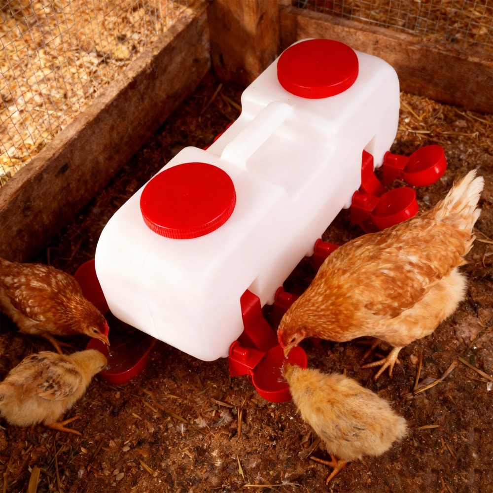 Semi-Auto Chicken Waterer 10-Cup, Easy Clean for Poultry