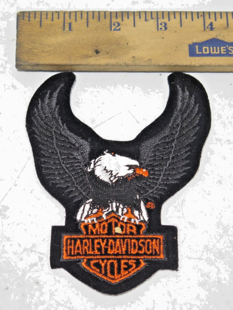 HARLEY DAVIDSON VINTAGE UP BLack Wing EAGLE BAR & SHIELD PATCH 4"x 6" NEW