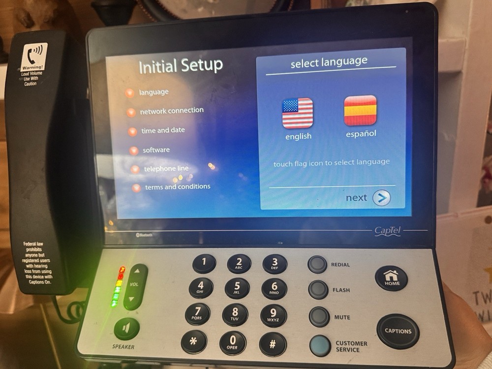 CapTel 2400iBT Captioned Telephone w Screen Bluetooth Tested Working