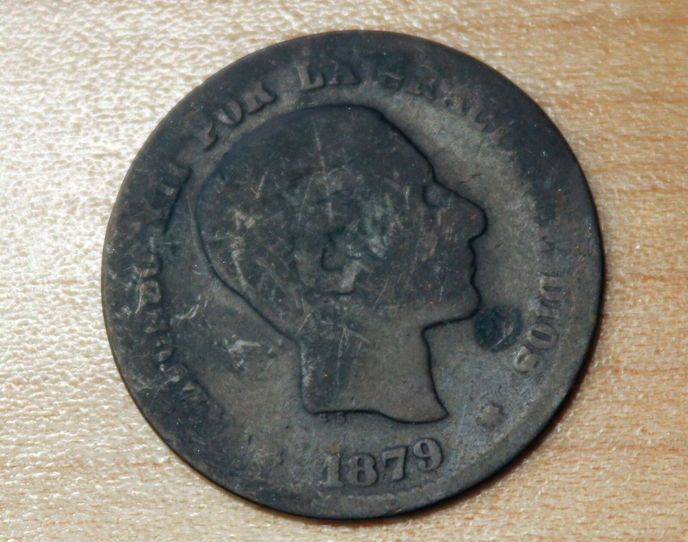 1879 Spain 5 Centimos Alfonso XII