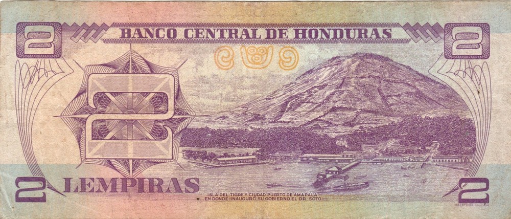 Banknote Honduras 2 Lempira 2012 P97a